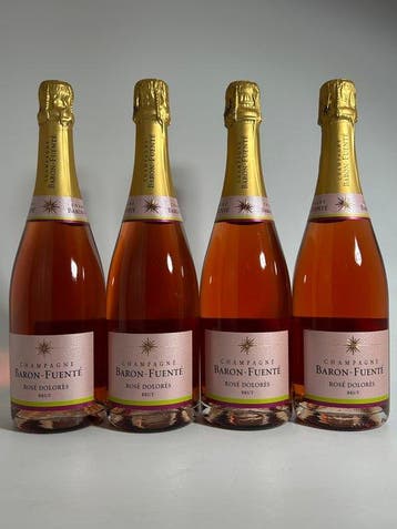 Domaine Baron-Fuenté, ‘Rosé Dolorès - Champagne - 4 Flessen, Verzamelen, Nieuw