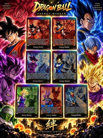 Bandai - 5 Card - Dragon Ball, Dragon Ball Z - Son Goku, Nieuw