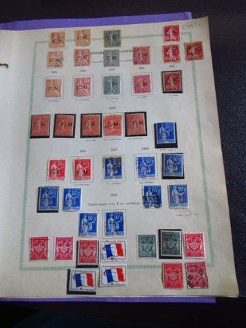 Frankrijk 1904/1939 - franchise militaire, collectie met, Gestempeld