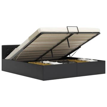 vidaXL Bedframe hydraulisch kunstleer zwart 160x200 cm, Huis en Inrichting, Slaapkamer | Bedden, Overige materialen, Verzenden