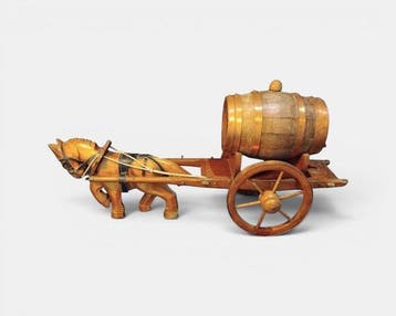 57 cms de long - Trolley (1950) - Hout, koper. -