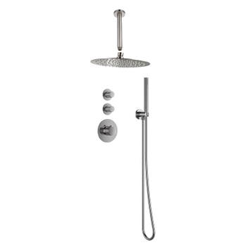Sani Royal Pro Inbouw Regendouche Gun Metal Geborsteld, Nieuw