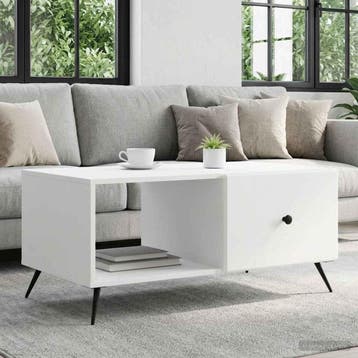 vidaXL Salontafel Wit 90 x 50 x 40 cm Bewerkt hout, Huis en Inrichting, Tafels | Salontafels, Verzenden, Nieuw, Overige houtsoorten