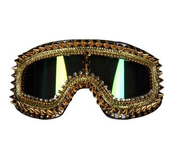 Skibril Gold Digger | Gouden skibril met spikes, Verzenden, Nieuw