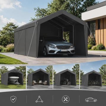 Robuuste Tent Carport 3.65 x 6.09 M - Jaarrond Bescherming m