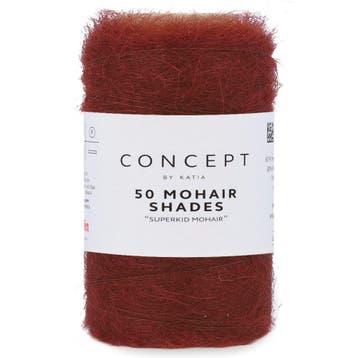 Katia Concept 50 Mohair Shades - 50 roodbruin - Mohair Gar, Hobby en Vrije tijd, Breien en Haken, Ophalen of Verzenden, Nieuw