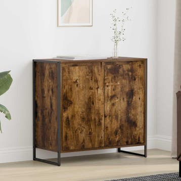vidaXL Bijzetkast Rook Eik 79 x 36 x 75 cm Bewerkt hout, Minder dan 50 cm, Verzenden, Nieuw, Minder dan 100 cm