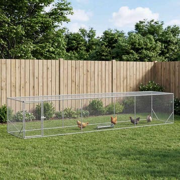 vidaXL Kippenren zilver 500 x 100 x 100 cm Gegalvaniseerd, Verzenden, Nieuw