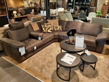 Hoekbank Candelas + relaxfunctie **SHOWROOMMODEL**, Nieuw