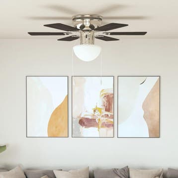 vidaXL Plafondventilator met lamp 82 cm donkerbruin, Witgoed en Apparatuur, Ventilatoren, Verzenden, Nieuw