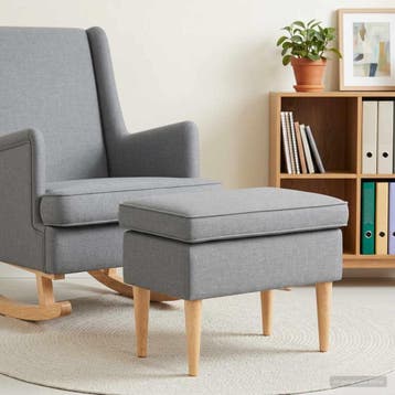 vidaXL Voetenbank Lichtgrijs 55 x 35 x 41 cm Stof, Huis en Inrichting, Stoelen, Verzenden, Nieuw