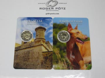2 x 2 Euro 2026 Malta Valetta en Fenek im Originalblister..., Verzenden