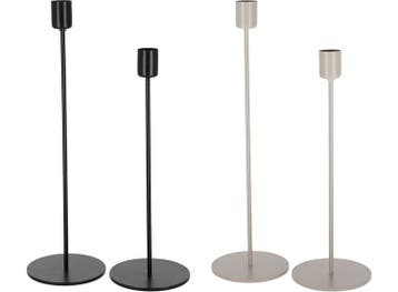 JENS Living Kandelaar finn - Set van 2 - Metaal - Zwart,, Huis en Inrichting, Woonaccessoires | Kandelaars en Kaarsen, Verzenden