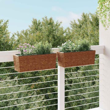 vidaXL Plantenbakken 2 st waterhyacint bruin, Overige materialen, Minder dan 30 cm, Verzenden, Minder dan 60 cm