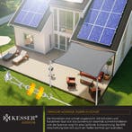 Schaduwdoek - Zonnezeil - Vierkant - 3x3 m - Grijs - KESSER®, Verzenden, Zo goed als nieuw