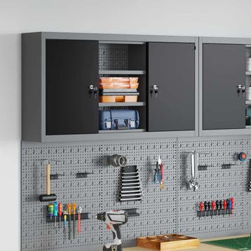 vidaXL Gereedschapskast Zwart en Grijs 100 x 20 x 55 cm, Doe-het-zelf en Verbouw, Verzenden, Nieuw