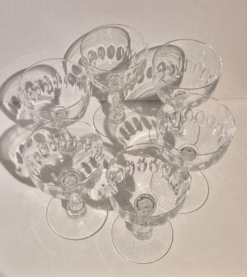 Val Saint Lambert - Drankservies voor 6 (6) - Olivier -, Antiek en Kunst, Antiek | Glas en Kristal