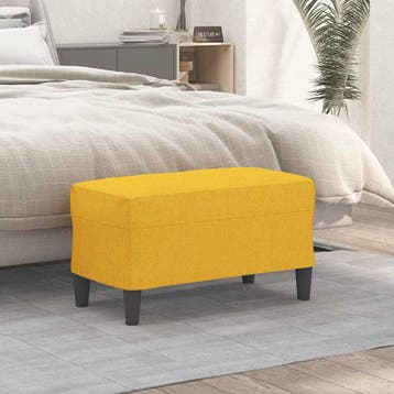 vidaXL Bankje 70x35x41 cm stof lichtgeel, Verzenden, Nieuw, Stof