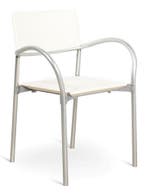 Segis Breeze kantinestoel, 4-poots, wit-aluminium, Huis en Inrichting, Stoelen, Ophalen of Verzenden, Gebruikt, Wit