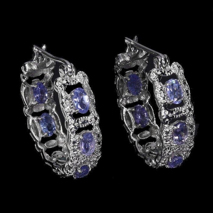 Zonder minimumprijs - Oorbellen Zilver Tanzaniet - 10, Sieraden, Tassen en Uiterlijk, Oorbellen