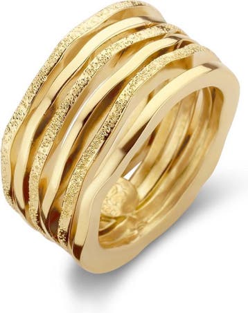 Casa Jewelry Ring Moraira Satin 58 - Zilver - Goud Verguld, Verzenden, Nieuw