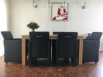 Set van 6 leren eetkamerfauteuils - met armleuning en, Huis en Inrichting, Stoelen, Ophalen of Verzenden, Nieuw, Leer