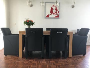 Set van 6 leren eetkamerfauteuils - met armleuning en, Huis en Inrichting, Stoelen, Ophalen of Verzenden, Nieuw, Leer