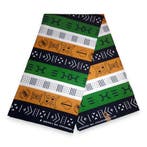 Afrikaanse Groene Bogolan Symbols / Mud cloth print stof - T, Hobby en Vrije tijd, Stoffen en Lappen, Ophalen of Verzenden, Nieuw