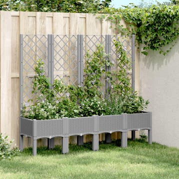 vidaXL Plantenbak met latwerk 160x40x142 cm polypropeen, Tuin en Terras, Bloembakken en Plantenbakken, Verzenden