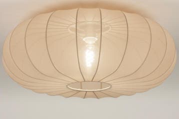 Rietveld Plafondlampen - Taupe - Stof, Metaal, Verzenden, Nieuw