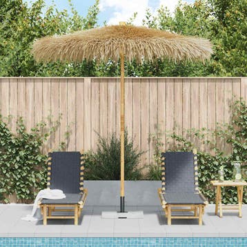 vidaXL Parasol van bamboe met dak van bananenbladeren 270 cm, Verzenden, Nieuw, Minder dan 1 meter