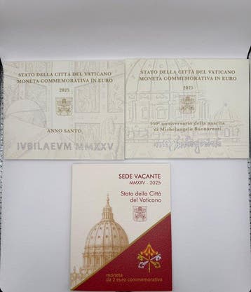 Vaticaan. 2 Euro 2025 (3 coins) (Zonder minimumprijs)