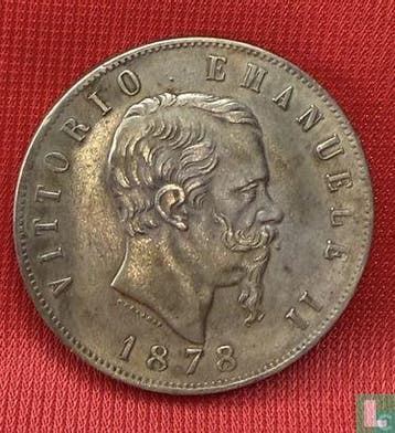 Italië 5 lire 1878 (Vittorio Emanuele II), Verzenden, Italië, Losse munt, Goud