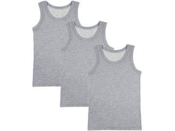 3 stuks Bonanza Regular - jongens onderhemd - grijs, Verzenden, Nieuw