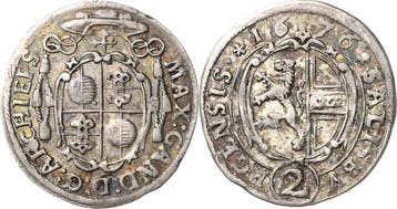1/2 Batzen zu 2 Kreuzern 1676 Geistlichkeiten Salzburg Ma..., Verzenden