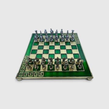 Schaakspel - Vintage luxe bordspel met reliëffiguren van, Antiek en Kunst