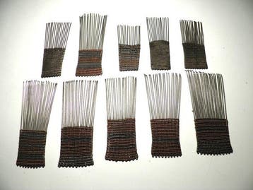 Kam - Lot 10X krijgerkammen - Akikyer - Dodoth - Uganda