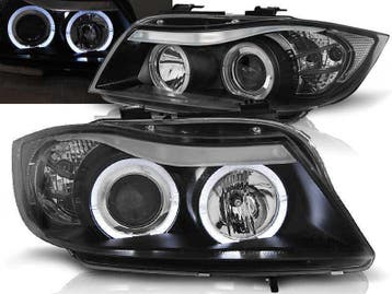 Angel Eyes koplamp units Black geschikt voor BMW E90/E91, Verzenden, Gebruikt, BMW
