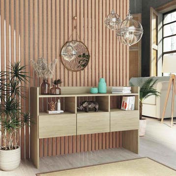 vidaXL Dressoir 105x30x70 cm bewerkt hout sonoma, Huis en Inrichting, Kasten | Dressoirs, 100 tot 150 cm, Verzenden, Nieuw, 25 tot 50 cm