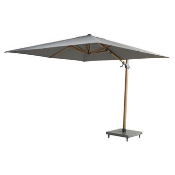 Siesta premium zweefparasol 300x300 cm houtlook charcoal 4, Ophalen of Verzenden, Nieuw