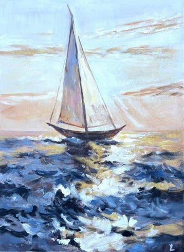 Yann Le Cléach - Sunset XL Huile sur toile, Antiek en Kunst