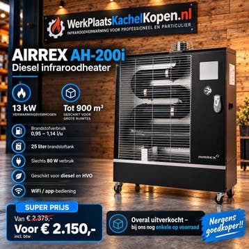 Airrex AH200i, AH500i, AH720i AH800i en AH900i Infrarood, Ophalen, Nieuw, Vrijstaand
