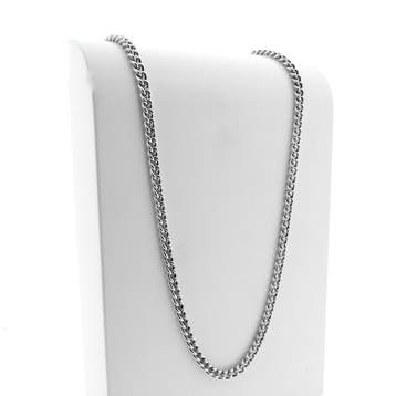 Zilveren gourmet schakelketting., Sieraden, Tassen en Uiterlijk, Kettingen, Ophalen of Verzenden, Gebruikt, Zilver, Zilver