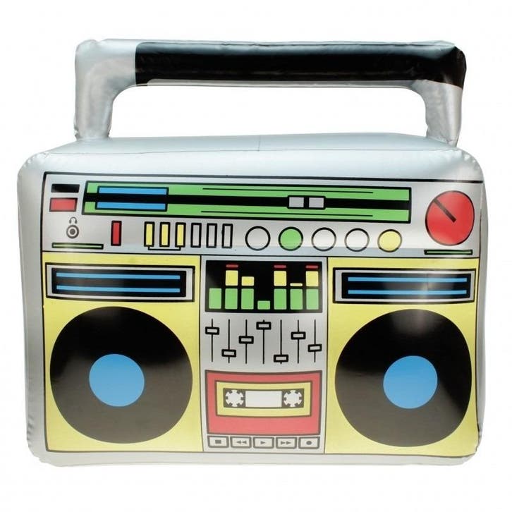 Opblaasbare ghetto blaster 44 cm - Opblaas decoratie, Hobby en Vrije tijd, Feestartikelen, Ophalen of Verzenden