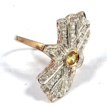 Zonder minimumprijs - Ring - 9 kt. Roségoud, Zilver Spinel -, Nieuw