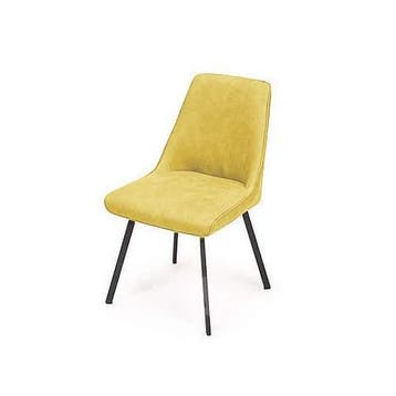Eetkamerstoel Medemblik - eetkamerstoelen - Geel, Nieuw, Stof