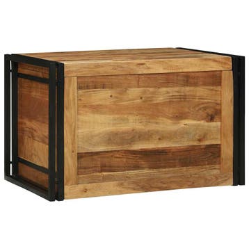 vidaXL Opbergbox Bruin en zwart 80 x 50 x 50 cm Acaciahout, Verzenden, Nieuw