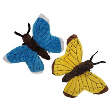 Vlinder knuffel pluche - 2 stuks - 21 cm - met lus, Verzenden, Nieuw