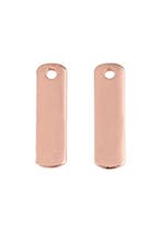 2 x metalen naamlabel hangers rechthoek 22x6mm rose gold, Ophalen of Verzenden, Nieuw, Bedel
