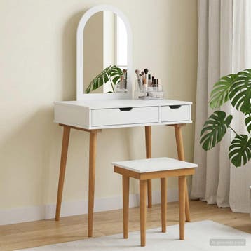 vidaXL Toilettafel Set FAUSKE 3 st Wit 76 x 50 x 143 cm, Verzenden, Nieuw